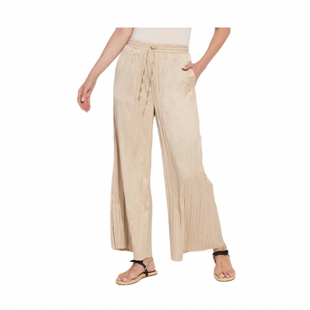 NEW LYSSE women's the packable pleated palazzo pants in chablis
